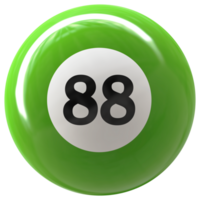 88 number 3d ball green png