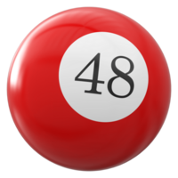 48 nombre 3d Balle rouge png