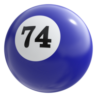 74 number 3d ball blue png