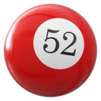 52 número 3d pelota rojo png