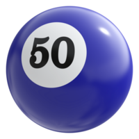 50 número 3d pelota azul png