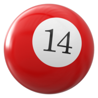 14 numero 3d palla rosso png