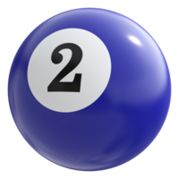 2 number 3d ball blue png