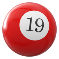 19 numero 3d palla rosso png