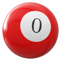 0 0 número 3d pelota rojo png