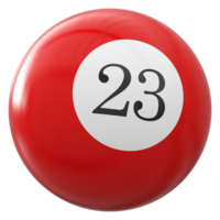 23 número 3d bola vermelho png