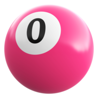 0 numero 3d palla rosa png