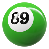 89 numero 3d palla verde png