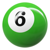 6 6 número 3d pelota verde png