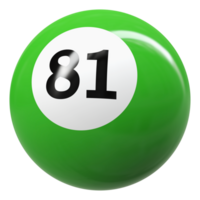 81 number 3d ball green png