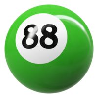 88 número 3d pelota verde png