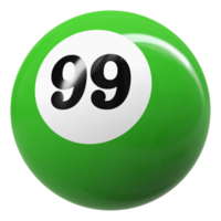 99 number 3d ball green png