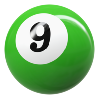 9 numero 3d palla verde png