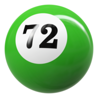 72 numero 3d palla verde png