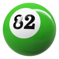 82 número 3d bola verde png