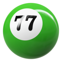 77 number 3d ball green png