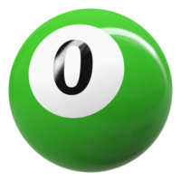 0 0 número 3d pelota verde png