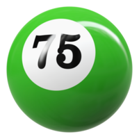 75 number 3d ball green png