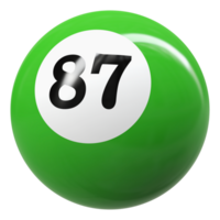 87 numero 3d palla verde png