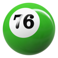 76 número 3d pelota verde png