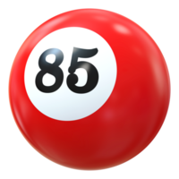 85 number 3d ball red png