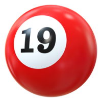 19 número 3d pelota rojo png