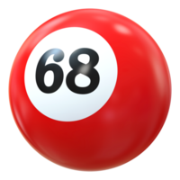 68 number 3d ball red png