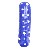 azul bolha carta Eu Fonte 3d render png