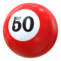 50 Nummer 3d Ball rot png