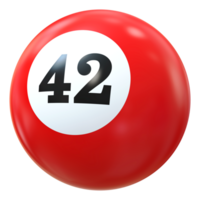 42 number 3d ball red png