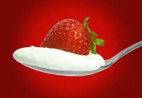 strawberry with cream photo