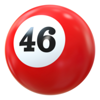 46 numero 3d palla rosso png