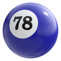 78 number 3d ball blue png