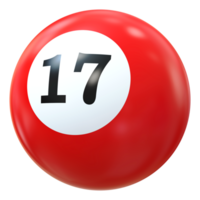 17 número 3d bola vermelho png