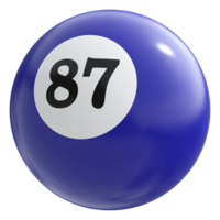 87 number 3d ball blue png