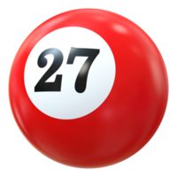 27 número 3d pelota rojo png