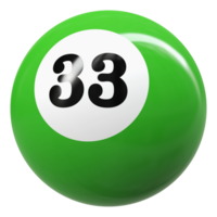 33 Nummer 3d Ball Grün png