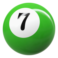 7 number 3d ball green png