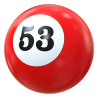 53 numero 3d palla rosso png