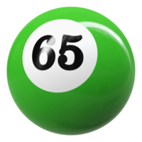 sesenta y cinco número 3d pelota verde png