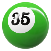 35 nombre 3d Balle vert png