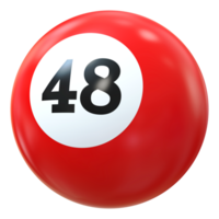 48 nombre 3d Balle rouge png