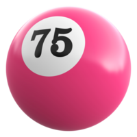 75 siffra 3d boll rosa png