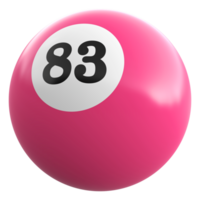 83 number 3d ball pink png