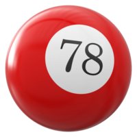 78 number 3d ball red png