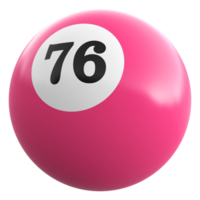 76 Nummer 3d Ball Rosa png