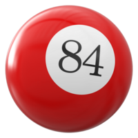 84 number 3d ball red png