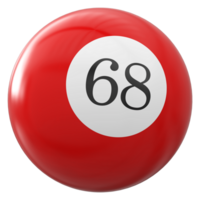 68 number 3d ball red png