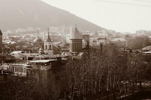 View on Tbilisi city in sepia photo