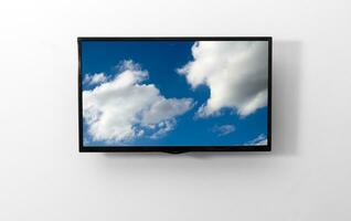 televisión monitor con imagen en el pared foto